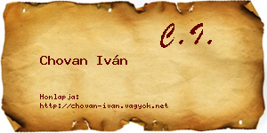Chovan Iván névjegykártya